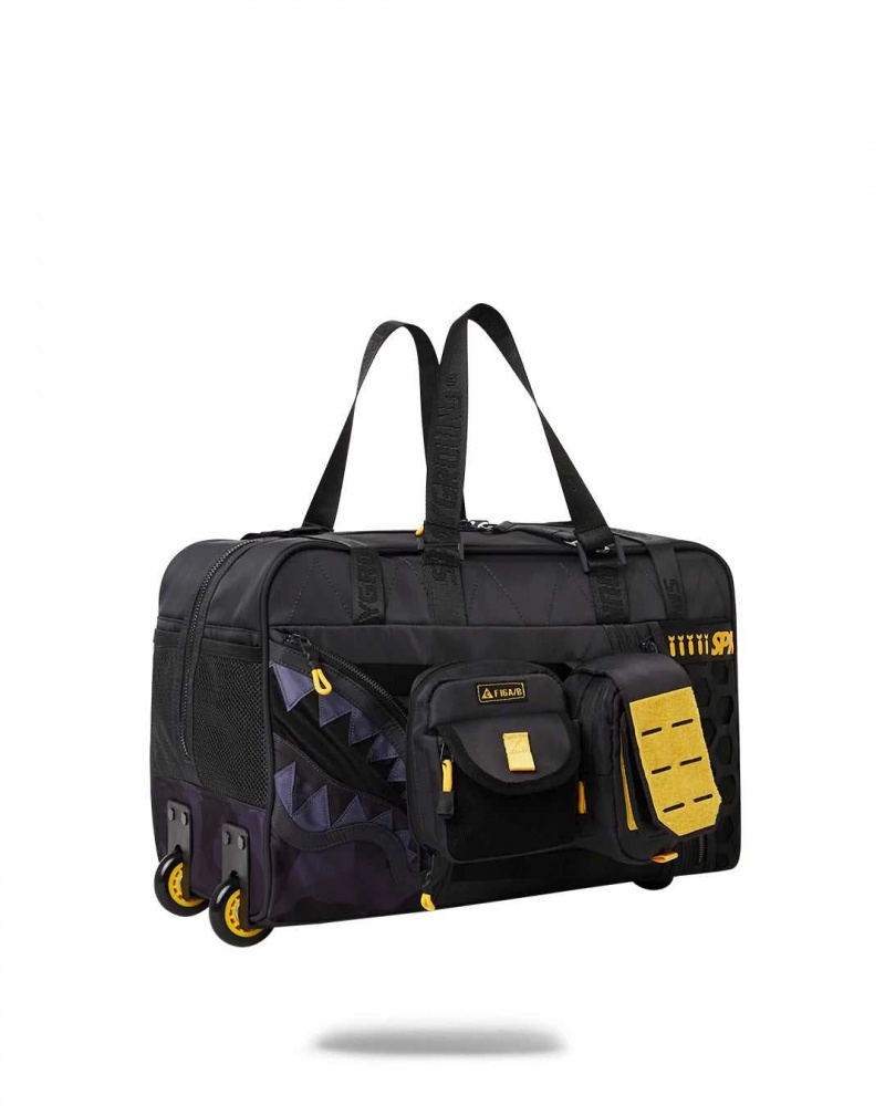 Sprayground Luggage SPECIAL OPS V2 DUFFLE ROLLER Black | HDMGQ1987