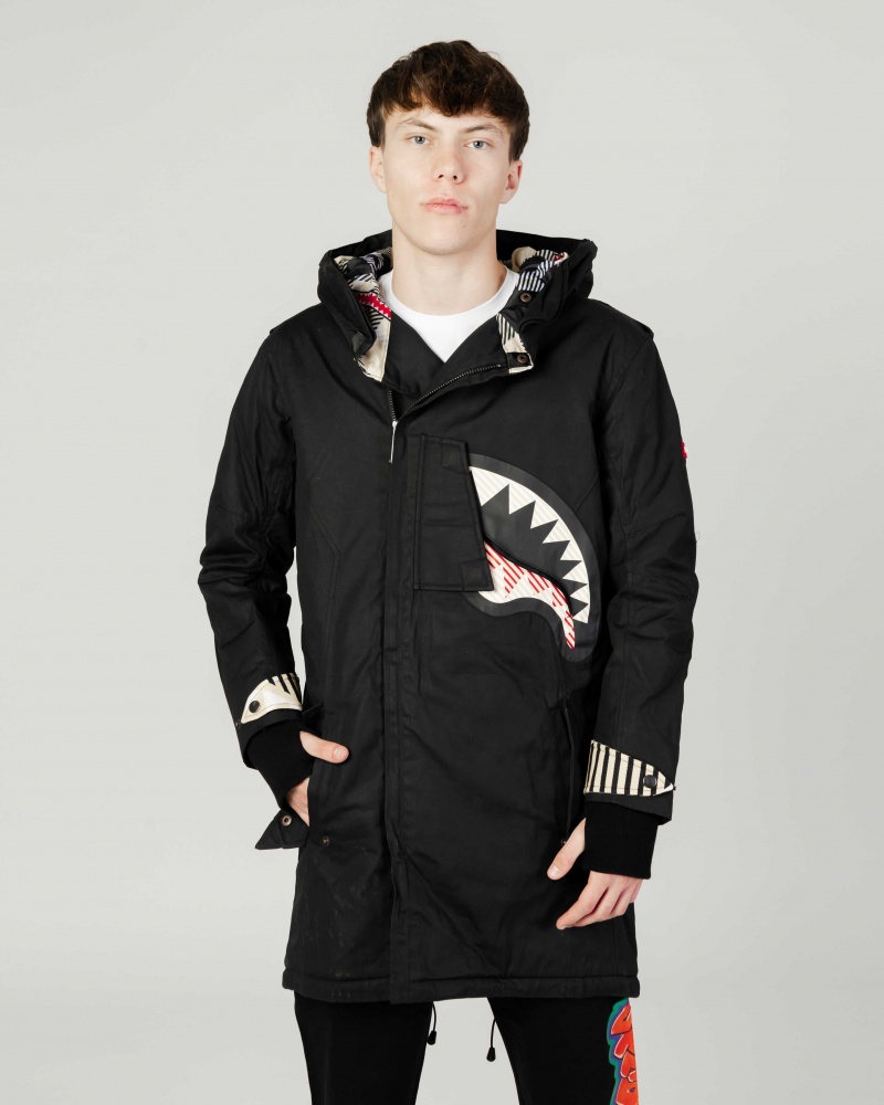 Sprayground Parka ASYMMETRIC FISHTAIL Black | TFCAH1345