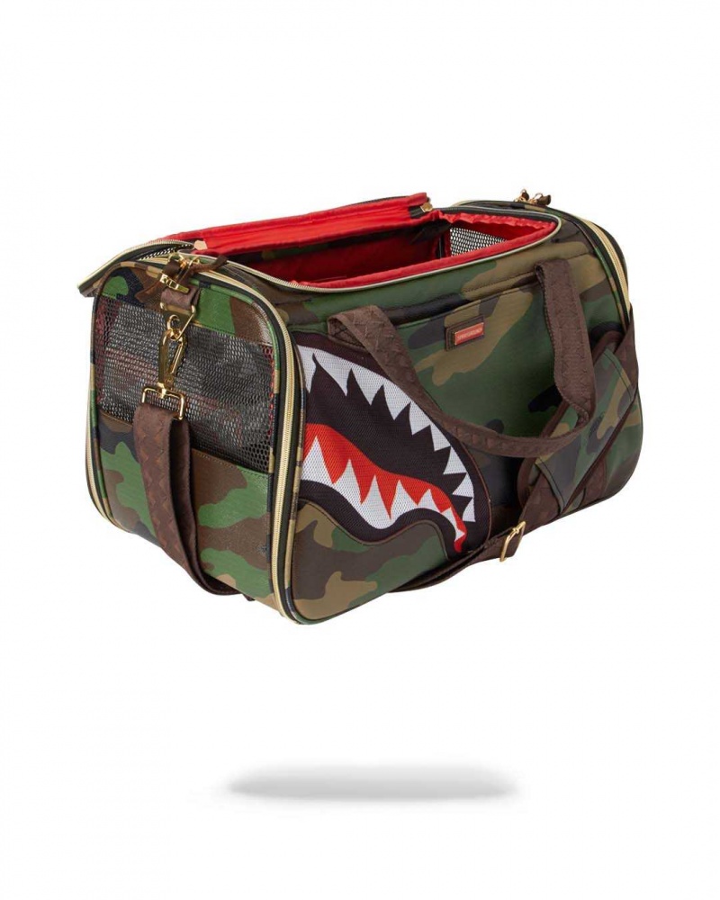 Sprayground Pet carrier SHARK PET CARRIER Camo Green | IDGCH2390