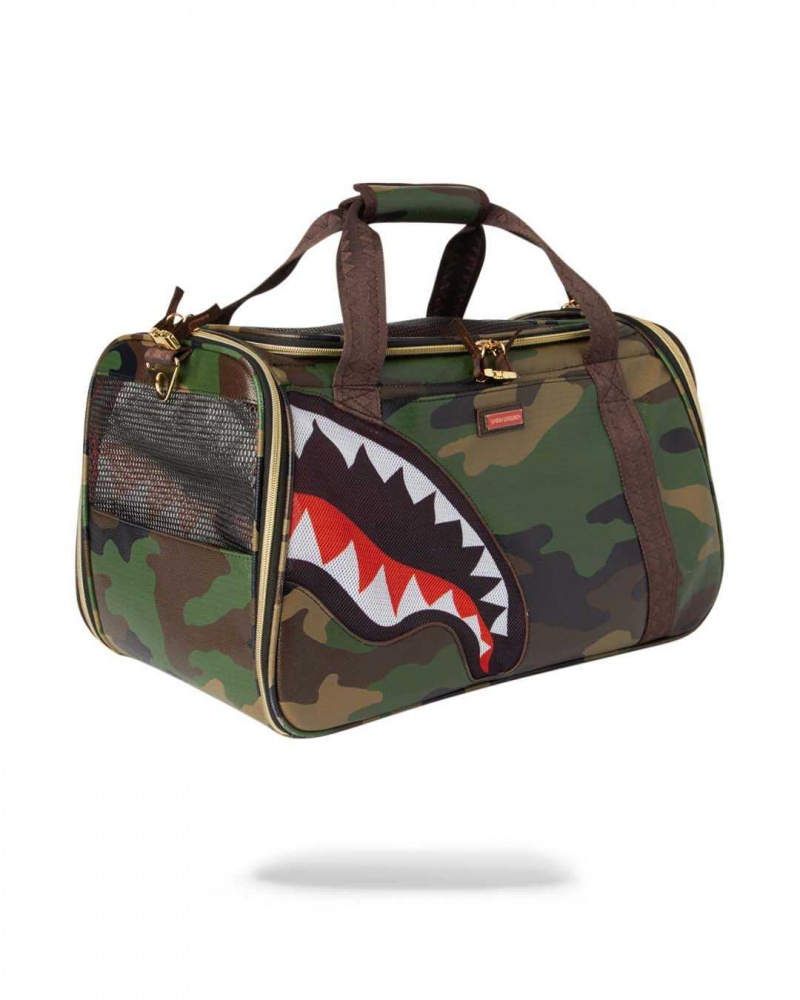 Sprayground Pet carrier SHARK PET CARRIER Camo Green | IDGCH2390