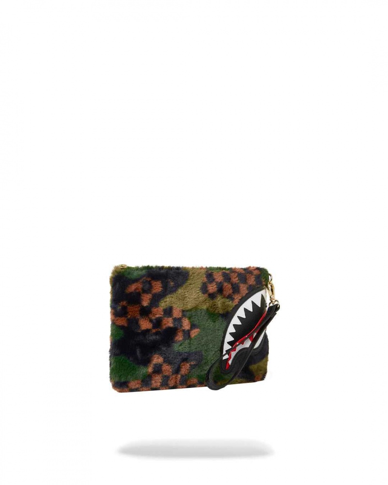 Sprayground Pochette 3AM FUR POUCHETTE Green | PNWUD0351