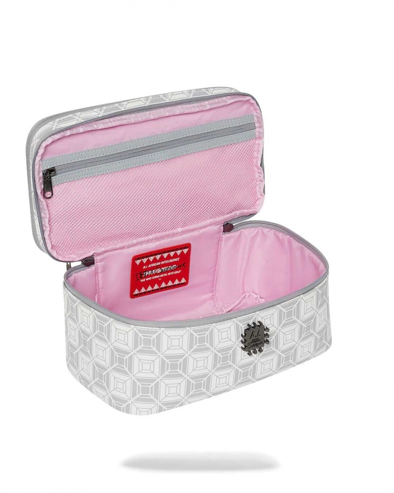 Sprayground Pochette AI STUNNA COSMETIC Cream Grey | DKWOP3621