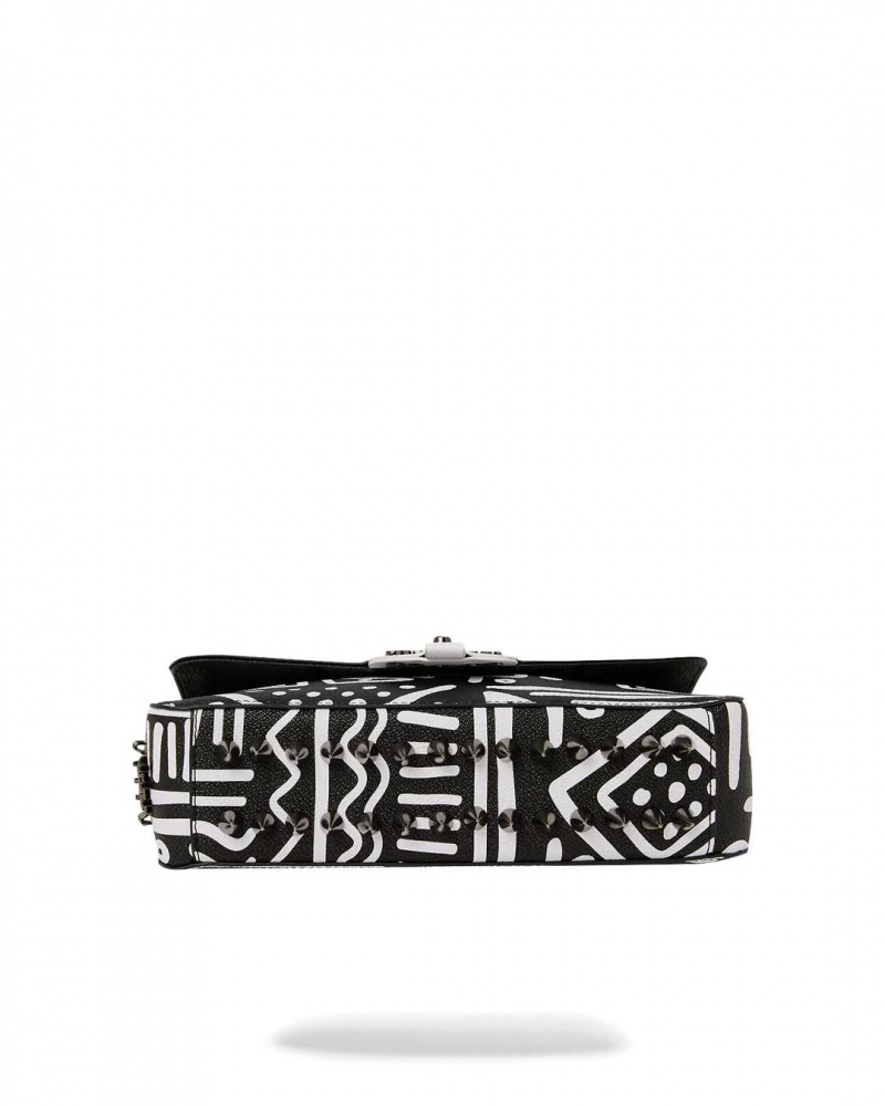 Sprayground Pochette Ai TRIBAL COURTURE TURN-LOCK HAND BAG CLUTCH Black | KVESO1538