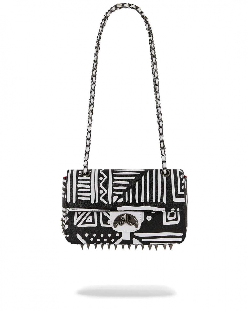 Sprayground Pochette Ai TRIBAL COURTURE TURN-LOCK HAND BAG CLUTCH Black | KVESO1538