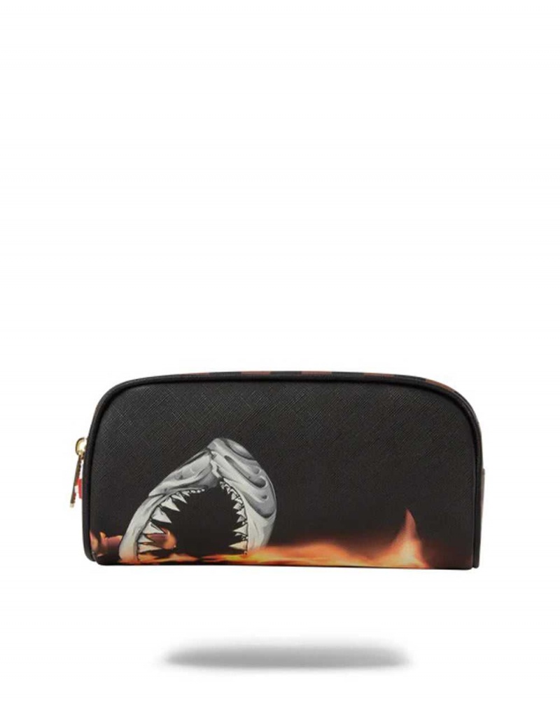 Sprayground Pochette BURNT SHARKS IN PARIS POUCH Brown | LFPMX9483