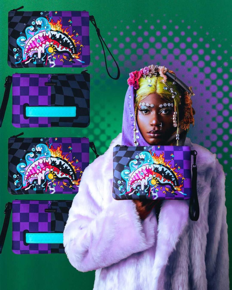 Sprayground Pochette CRAZY EYES POUCHETTE Purple | XOLZN1957