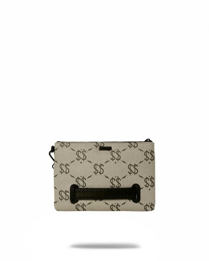 Sprayground Pochette DOUBLE MONEY POUCHETTE Grey | TEKFX9754