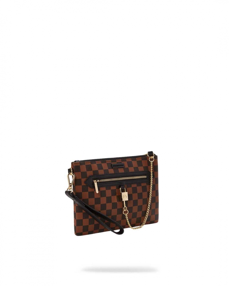 Sprayground Pochette HENNY SIP LOCK POUCHETTE Brown | GYRNI3926