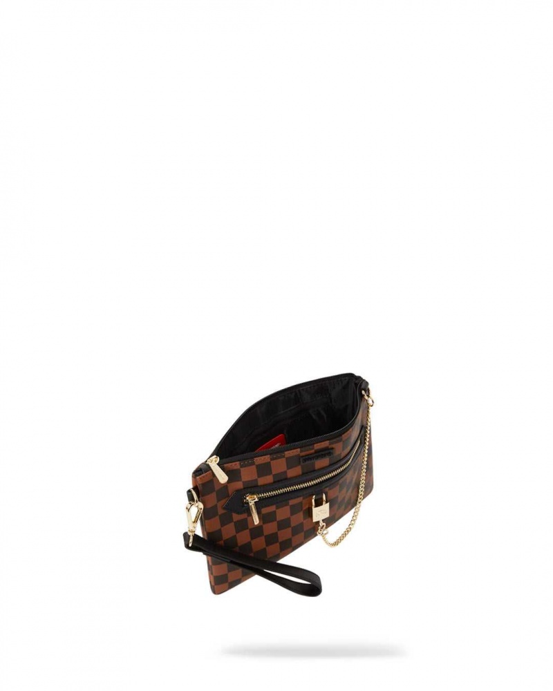 Sprayground Pochette HENNY SIP LOCK POUCHETTE Brown | GYRNI3926