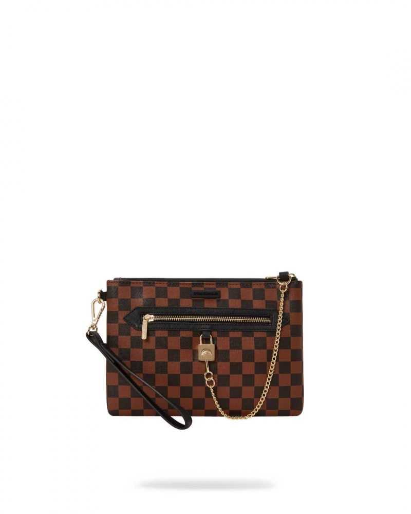 Sprayground Pochette HENNY SIP LOCK POUCHETTE Brown | GYRNI3926