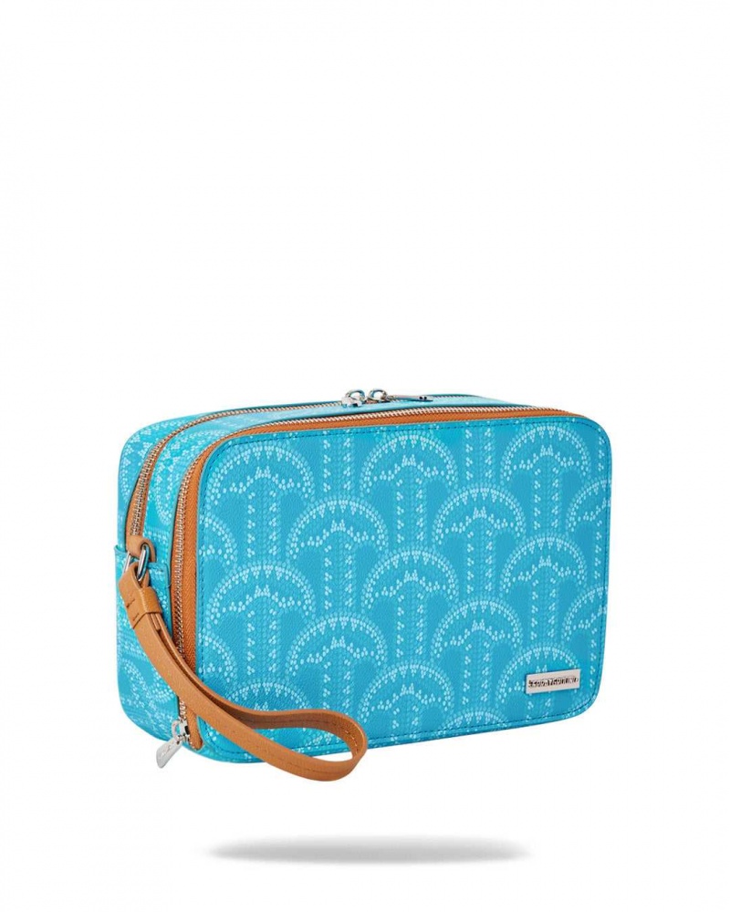 Sprayground Pochette ILLUCHAINS TURQ TOILETRY Turquoise | RQJBE3197