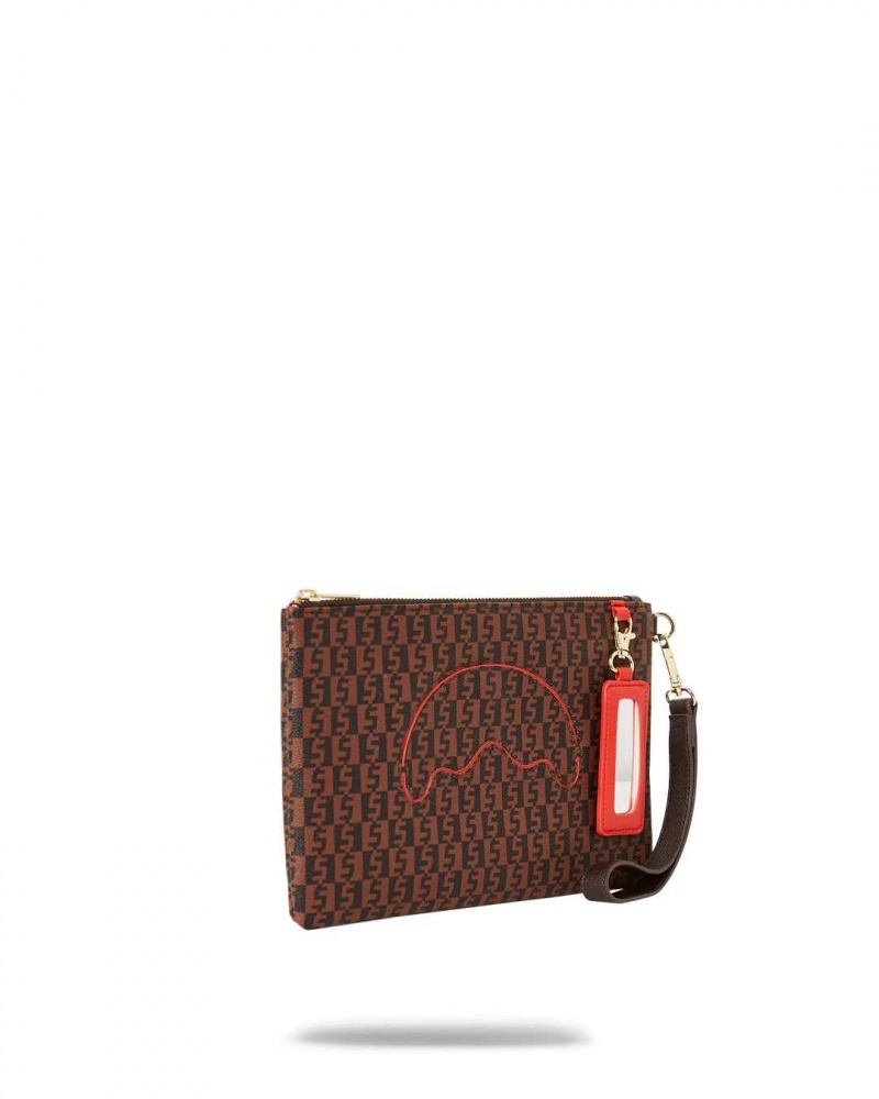 Sprayground Pochette MONEY CHECK POUCHETTE Brown | LSIFC6308