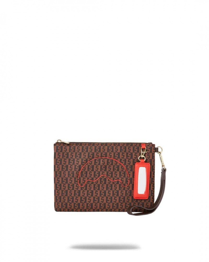 Sprayground Pochette MONEY CHECK POUCHETTE Brown | LSIFC6308