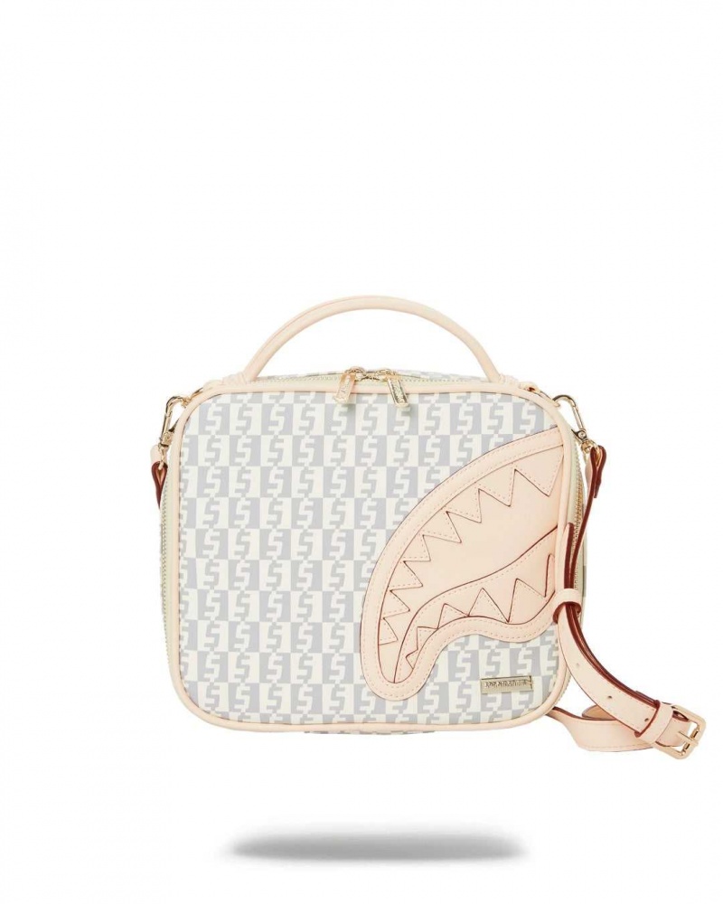 Sprayground Pochette MONEY CHECKERED TOILETRY WITH STRAP Rose White | HZODE8615