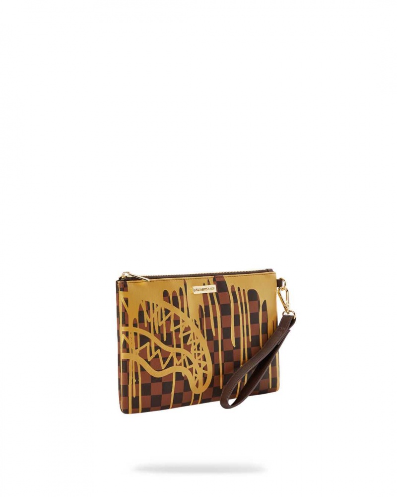 Sprayground Pochette PARIS PAINT POUCHETTE Brown | NWQBD4928