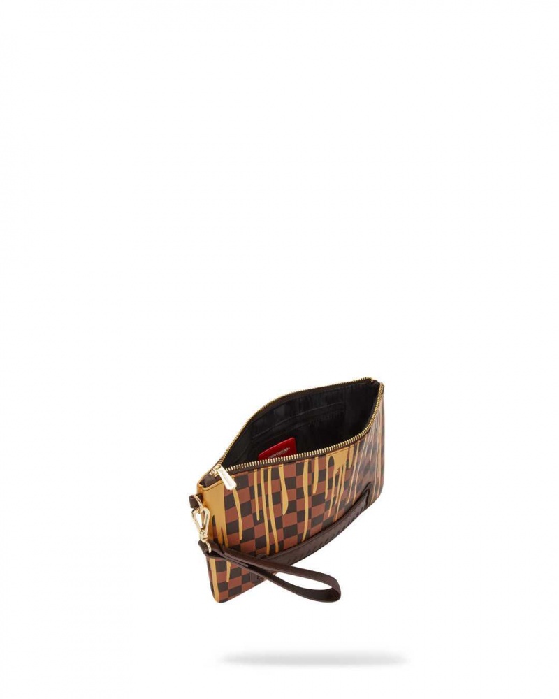 Sprayground Pochette PARIS PAINT POUCHETTE Brown | NWQBD4928