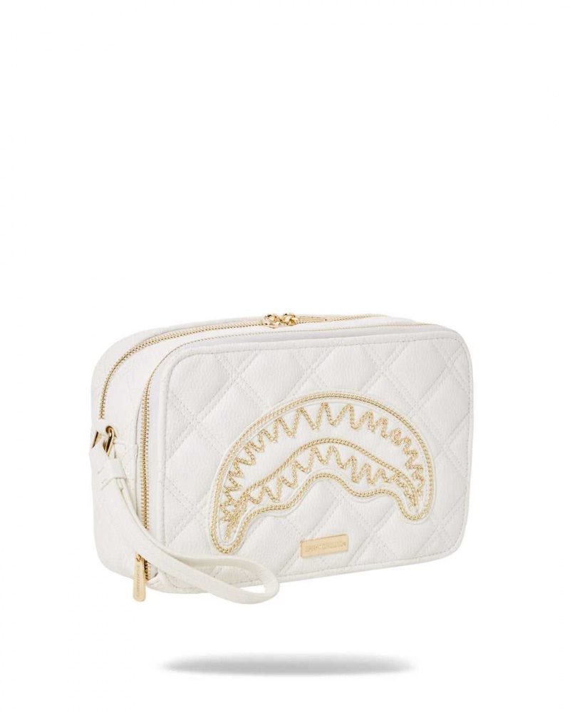 Sprayground Pochette RIVIERA TOILETRY White Gold White | DAGHY8391