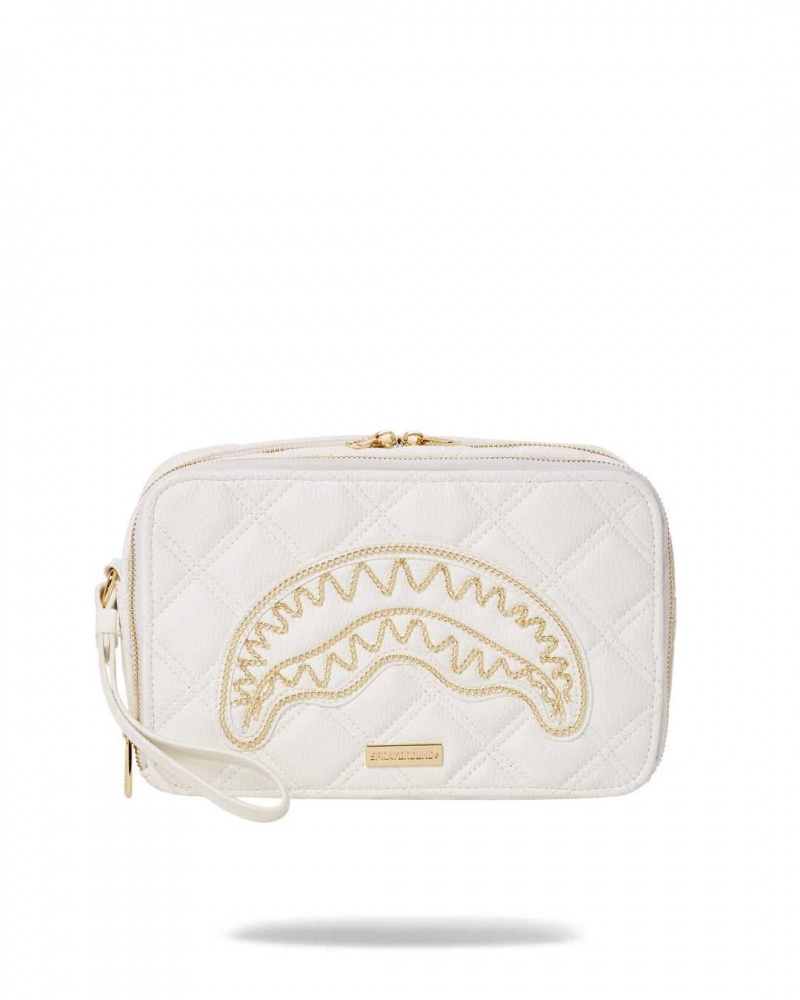 Sprayground Pochette RIVIERA TOILETRY White Gold White | DAGHY8391