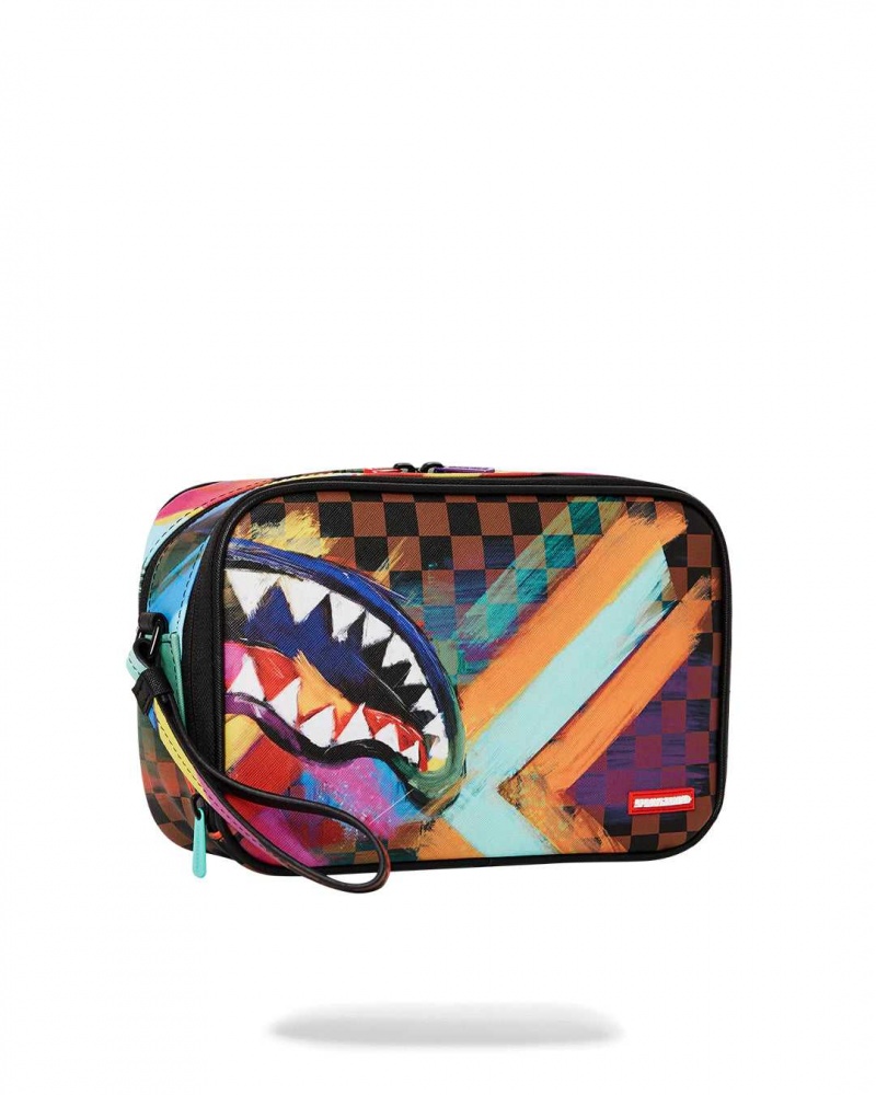 Sprayground Pochette SHARKS IN PAINT TOILETRY BRICK Dark Red | IOAPE2756