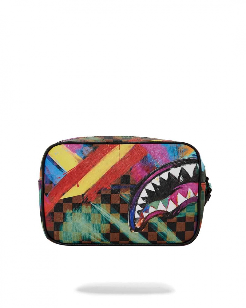 Sprayground Pochette SHARKS IN PAINT TOILETRY BRICK Dark Red | IOAPE2756