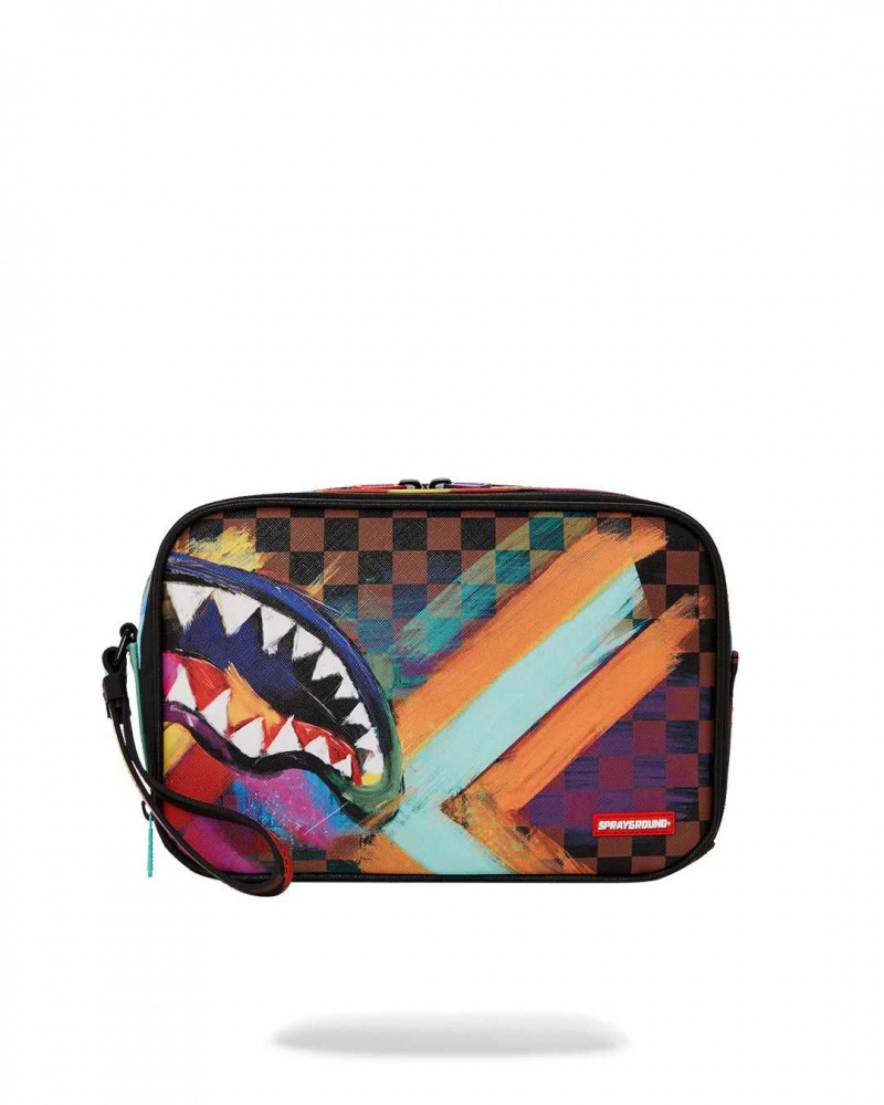 Sprayground Pochette SHARKS IN PAINT TOILETRY BRICK Dark Red | IOAPE2756