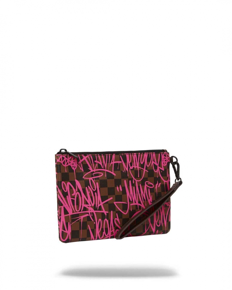 Sprayground Pochette SHARKS IN NEW YORK POUCHETTE Fuchsia | SWQCN1270