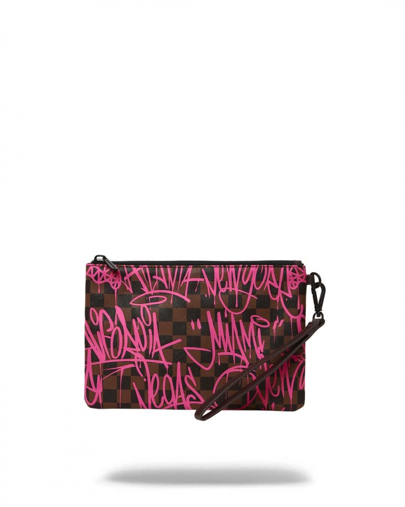 Sprayground Pochette SHARKS IN NEW YORK POUCHETTE Fuchsia | SWQCN1270