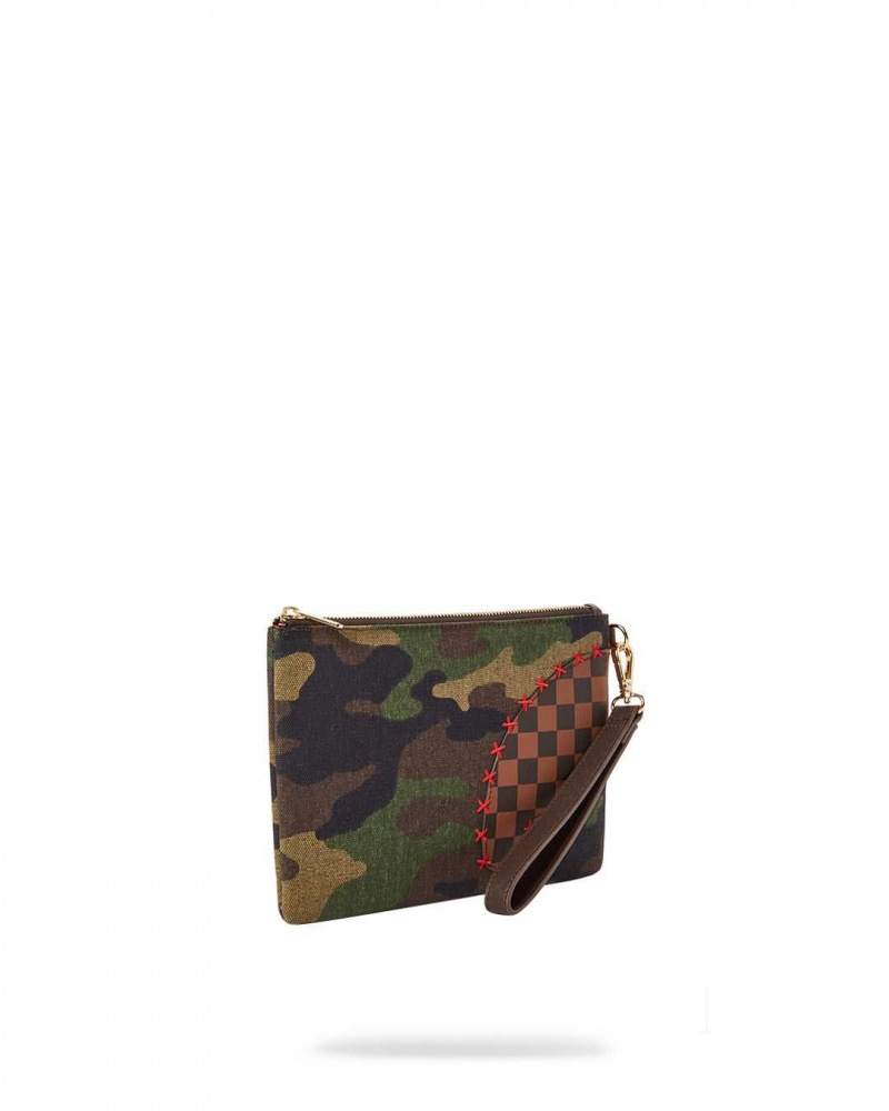 Sprayground Pochette SHARK SHAPE CHECK POCHETTE Green | HYDLW6217