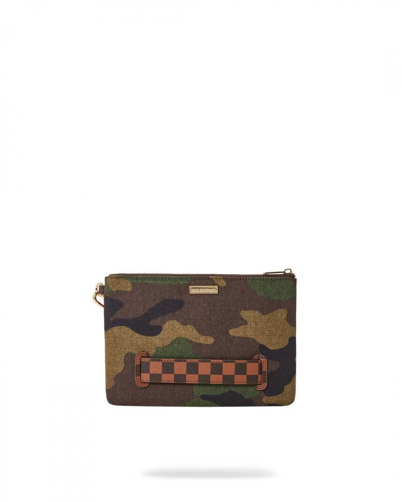 Sprayground Pochette SHARK SHAPE CHECK POCHETTE Green | HYDLW6217