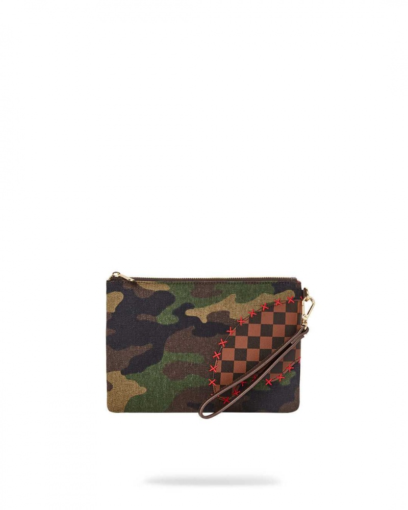 Sprayground Pochette SHARK SHAPE CHECK POCHETTE Green | HYDLW6217