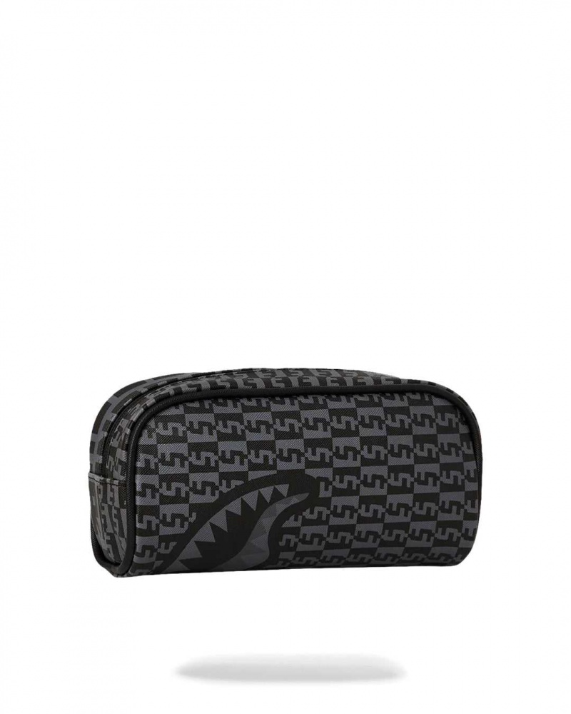 Sprayground Pochette SPLIT INFINITY CHECK POUCH Grey | ACZSI9685