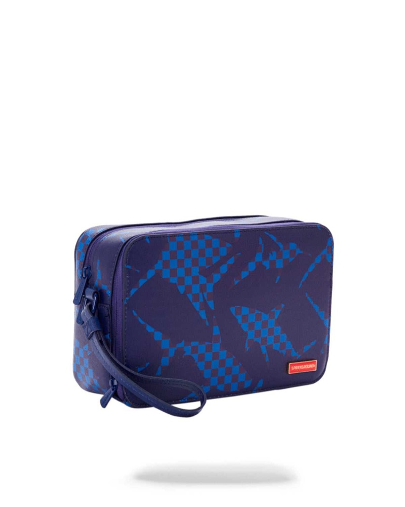 Sprayground Pochette THE HILLS TOILETRY Camo Blue | AHYTJ6059