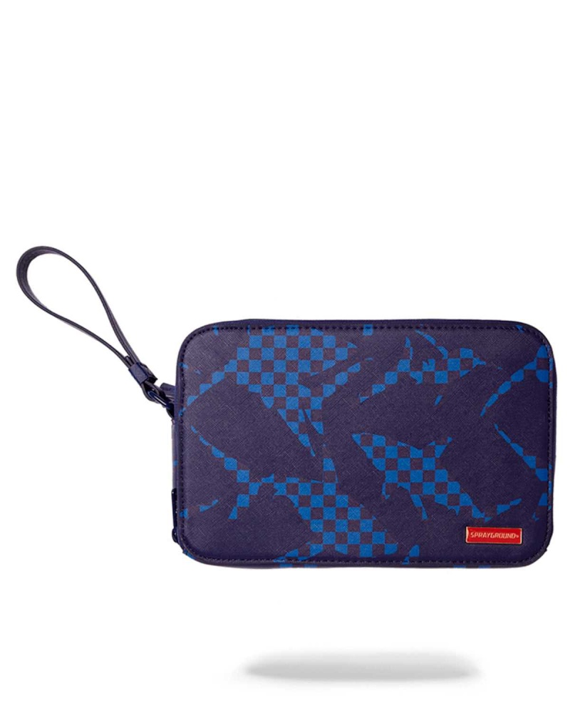 Sprayground Pochette THE HILLS TOILETRY Camo Blue | AHYTJ6059