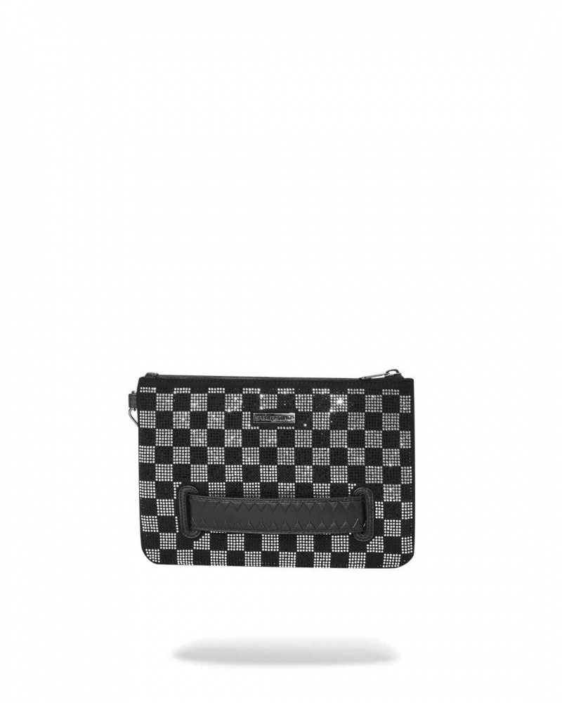 Sprayground Pochette TRINITY CHECKERED POUCHETTE Black | VFLPT5379