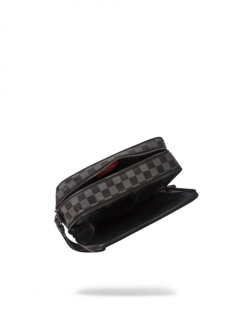 Sprayground Pochette XTC TOILETRY BAG Grey Black | ZXUWS7381