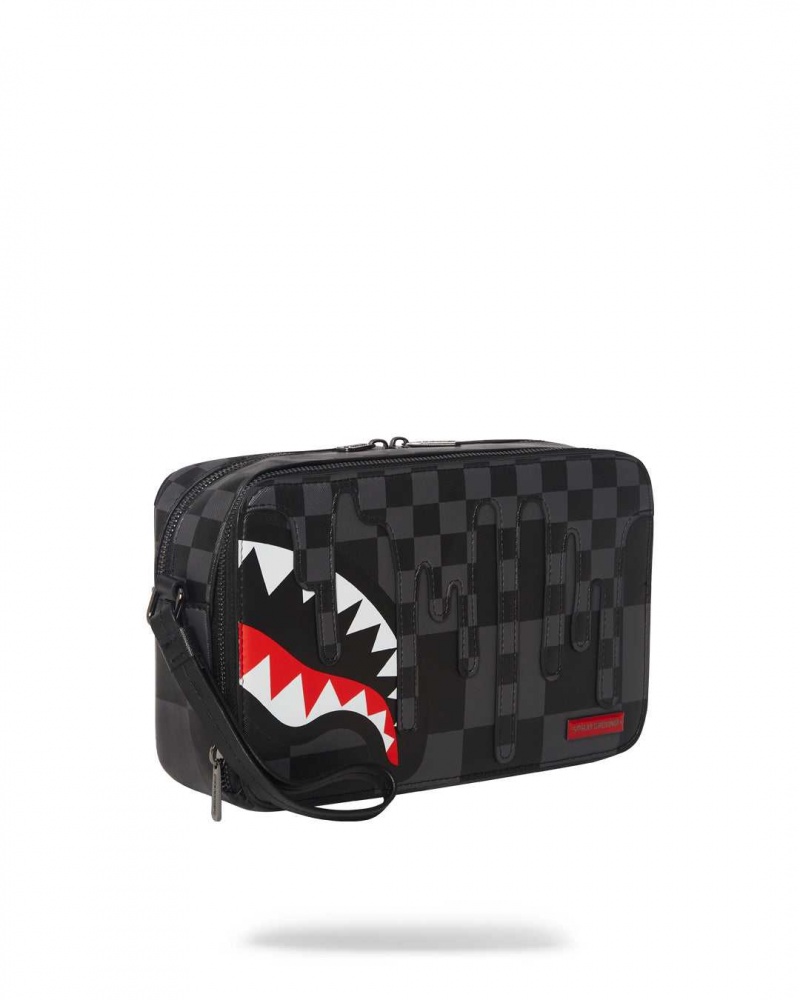 Sprayground Pochette XTC TOILETRY BAG Grey Black | ZXUWS7381