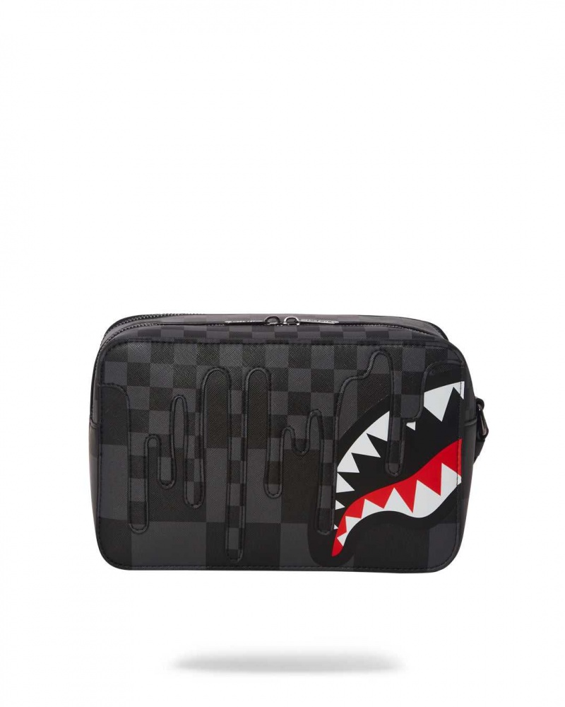 Sprayground Pochette XTC TOILETRY BAG Grey Black | ZXUWS7381