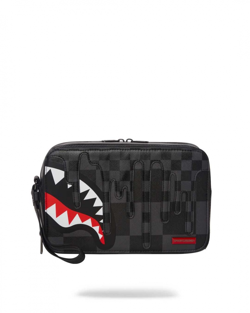 Sprayground Pochette XTC TOILETRY BAG Grey Black | ZXUWS7381