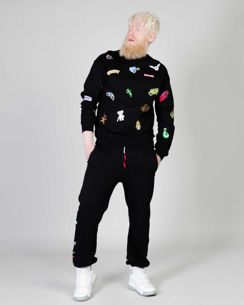 Sprayground Sweatshirt CHARACTERS CREWNECK Black | DLAKR3286