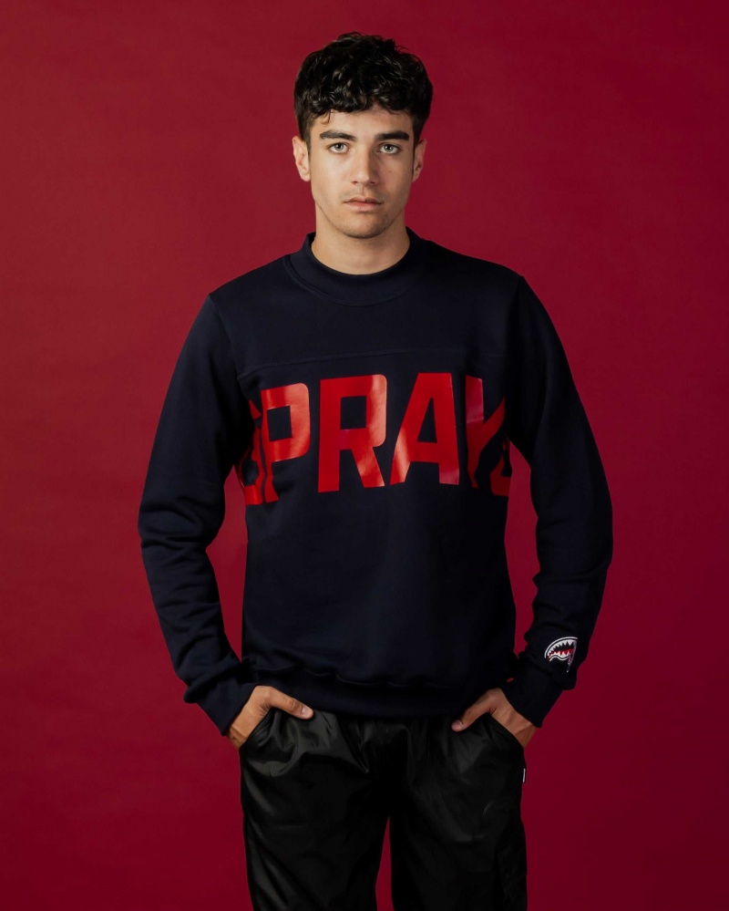 Sprayground Sweatshirt FELPA LOGO BAND Blue | IMDZQ6409