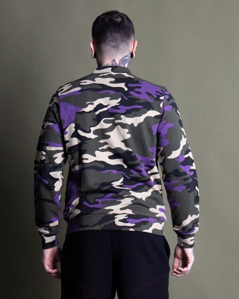 Sprayground Sweatshirt JACKET Camo Purple | BKFCZ3457