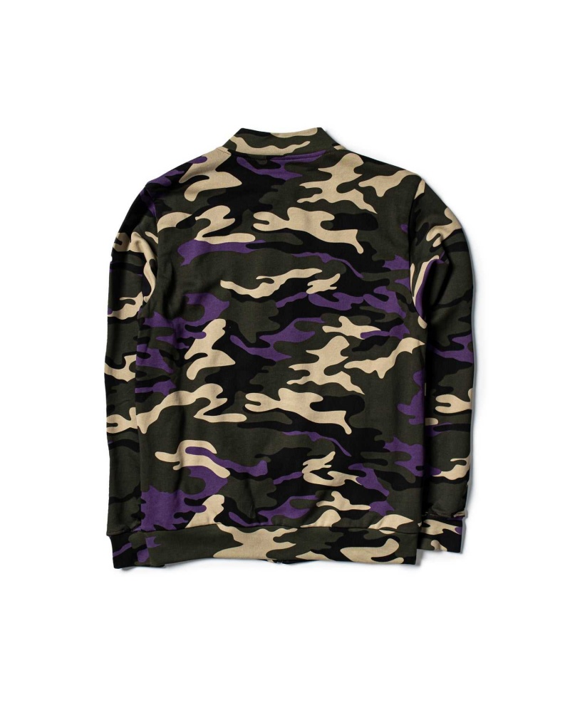 Sprayground Sweatshirt JACKET Camo Purple | BKFCZ3457