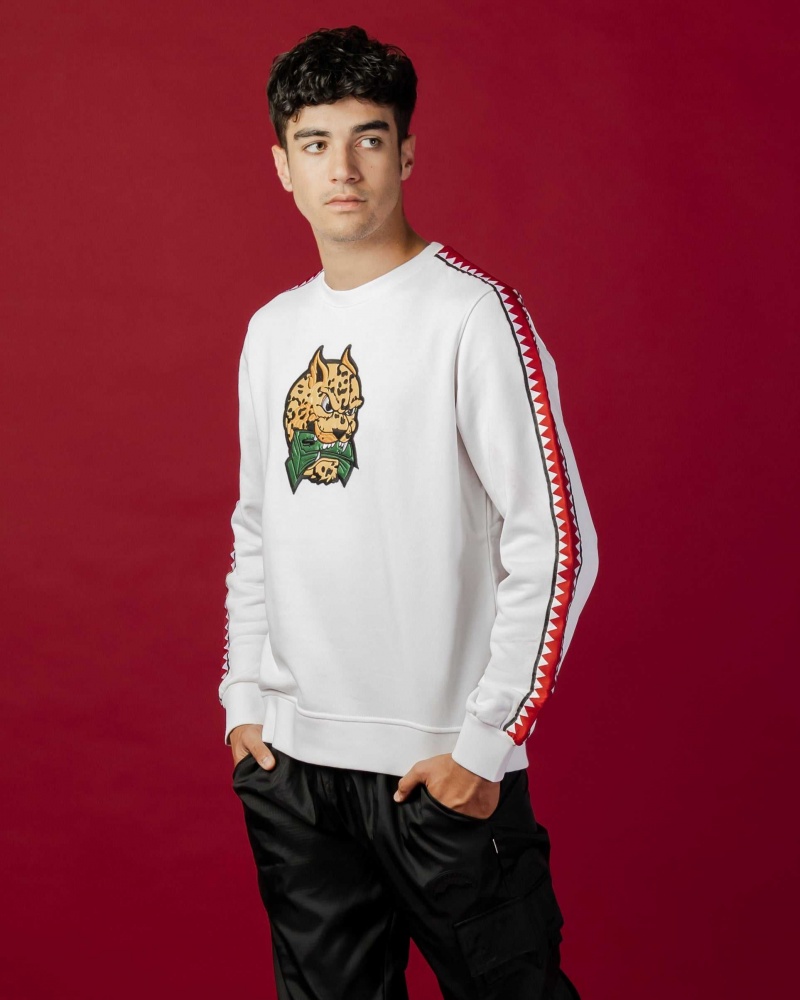 Sprayground Sweatshirt MONEY CREW Leopard White | DNRAO2956