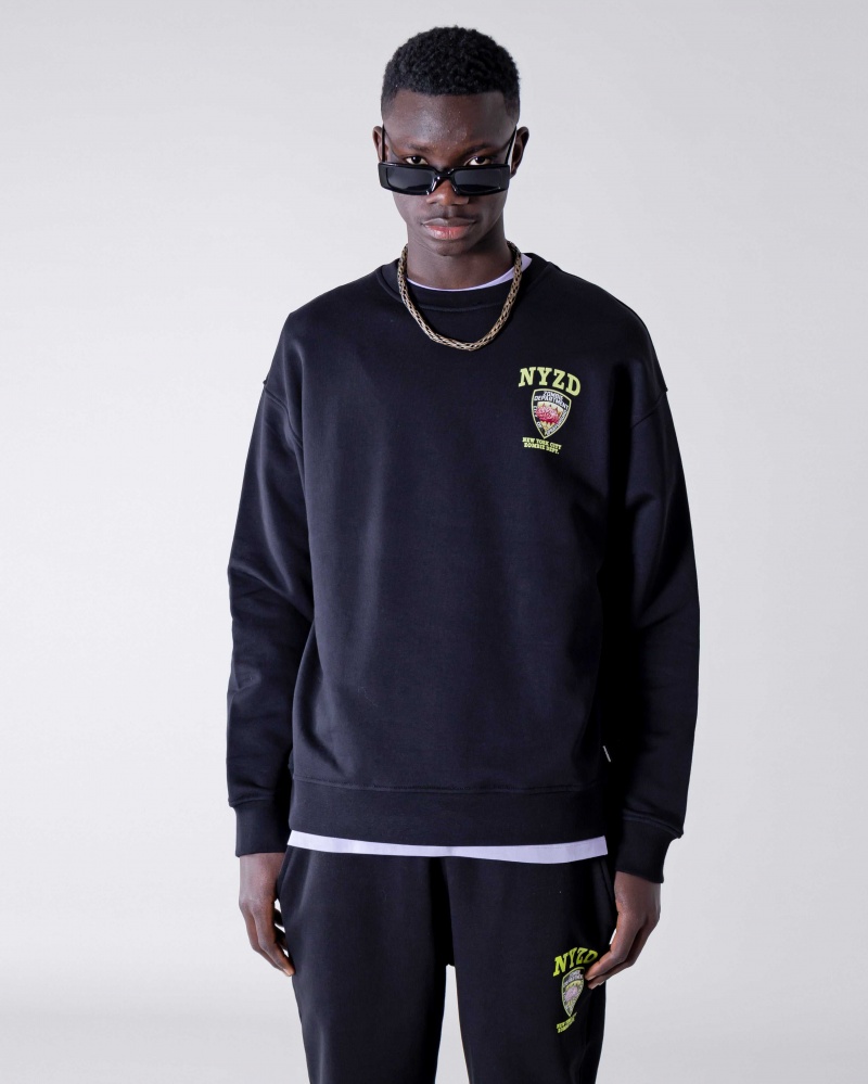 Sprayground Sweatshirt NYZD CREWNECK Black | ZKEPV0846