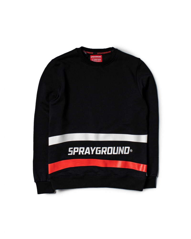 Sprayground Sweatshirt SPRAY CREW Black | JYVUH8590