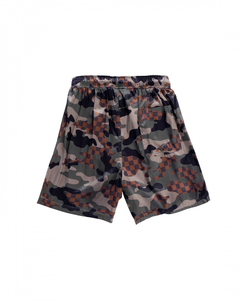 Sprayground Swimsuit CHECKERED SWIM TRUNKS Camo Green | PVSKH9214