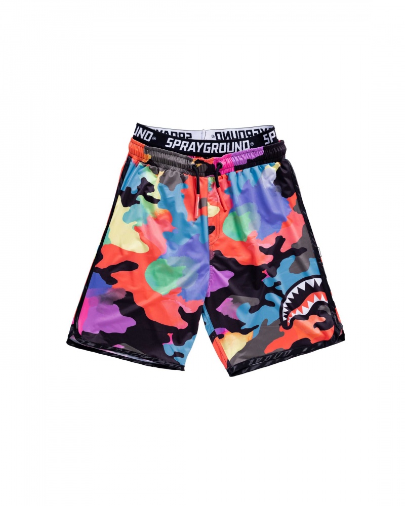 Sprayground Swimsuit COLOR SWIM SHORTS Camo Red | KFHDL5968