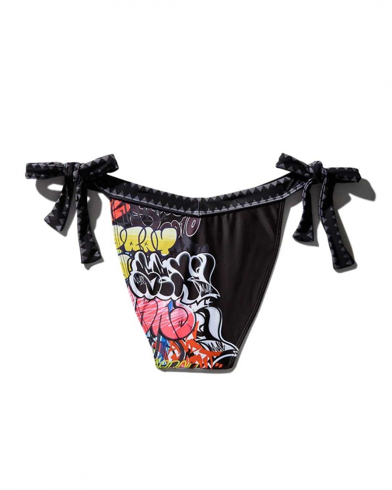 Sprayground Swimsuit HALF GRAFF BIKINI BOTTOM Black | HYAID3054