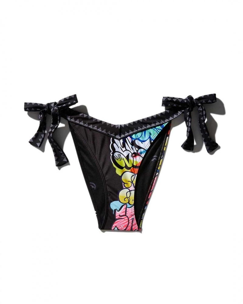 Sprayground Swimsuit HALF GRAFF BIKINI BOTTOM Black | HYAID3054