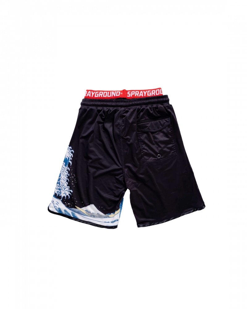 Sprayground Swimsuit JAPAN WAVE SWIM SHORTS Black | RXTAI1903